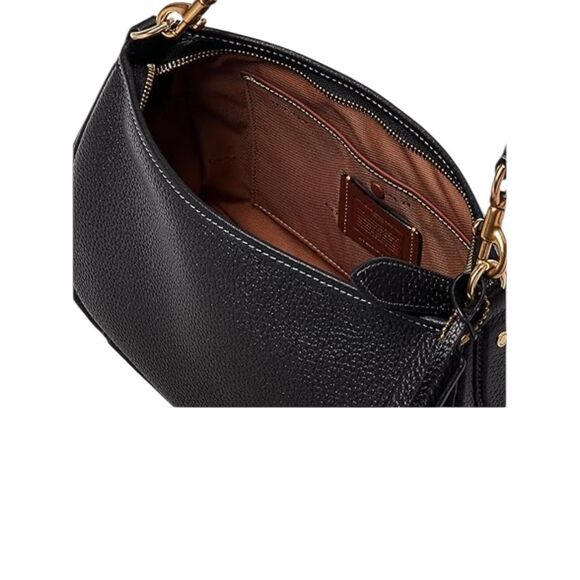 Coach Carry Black Leather Shoulder Bag - Picture 6 of 11